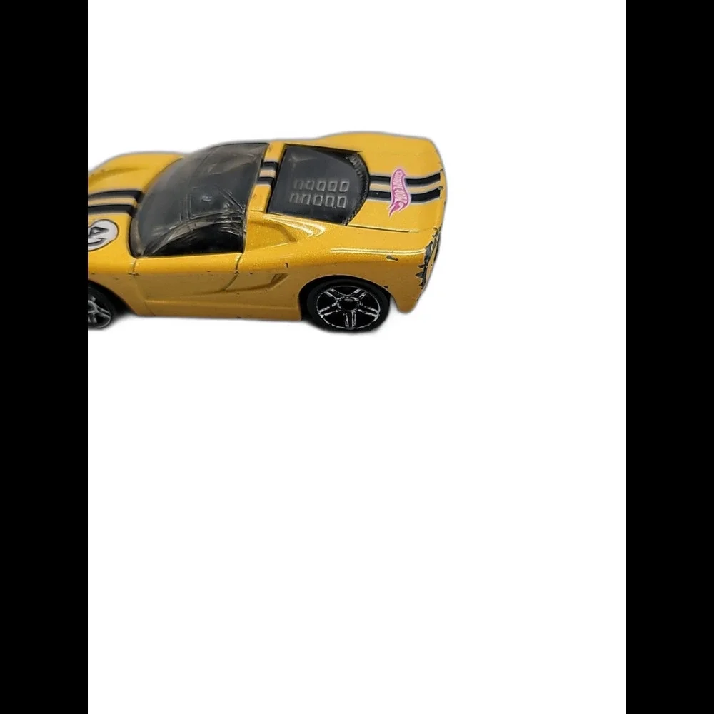 Hot Wheels 40 Somethin' Toy Car Diecast 2001 Yellow Black Stripes Tinted 1:64